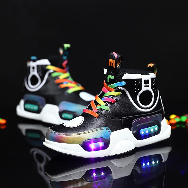 2021  Newest transparent factory direct children  shoes casual active Led light kids shoes