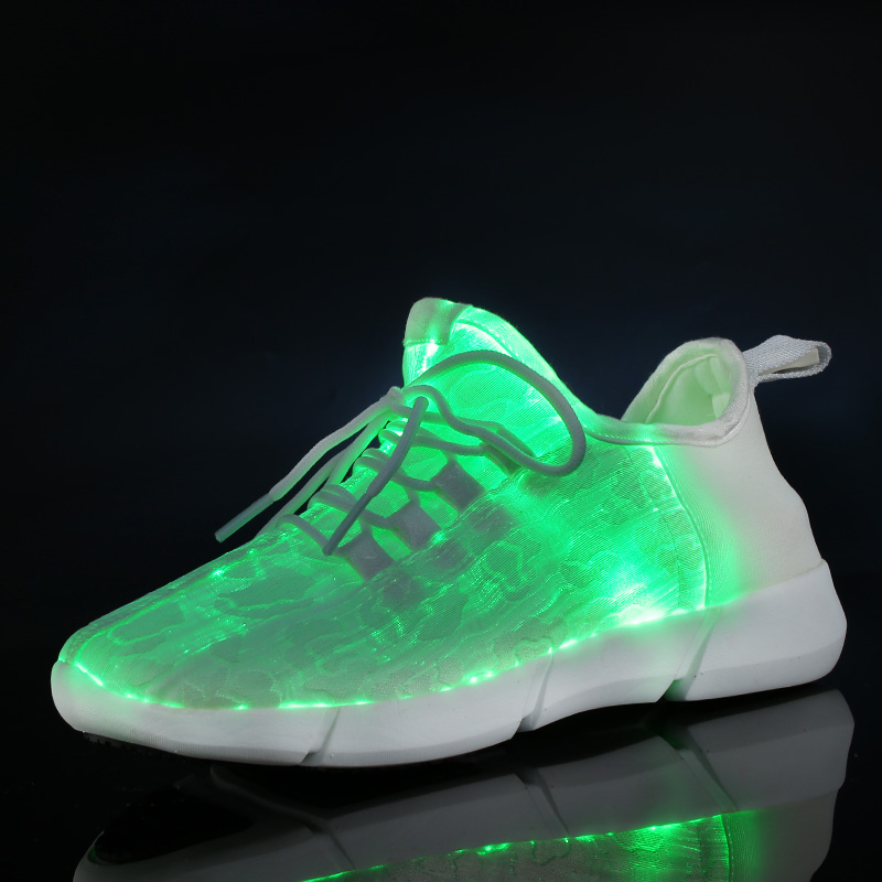 wholesales rechargeable customized led fiber shoes