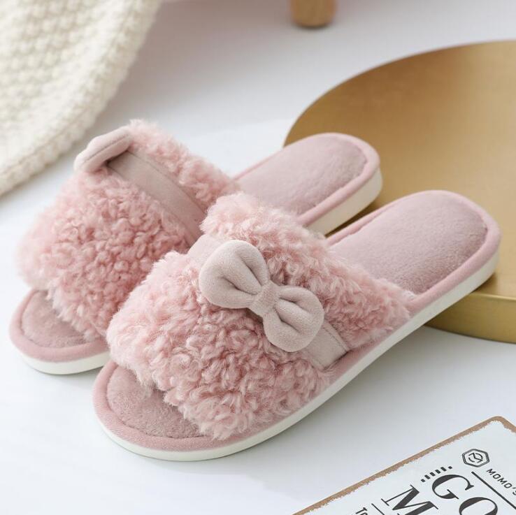 Classic women winter indoor slippers sherpa slippers sheepskin slippers house shoes