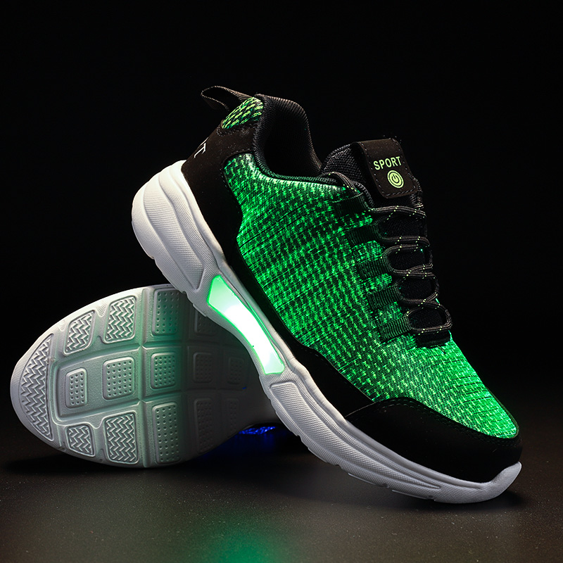 2020 NEW designs optical fiber luminous  standard men led shoes men led running sneaker light shoes