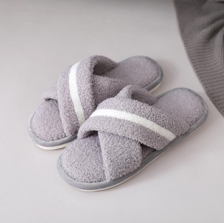 wholesale new design bedroom cotton slippers for women and ladies, home warm velure winter women slide slippers