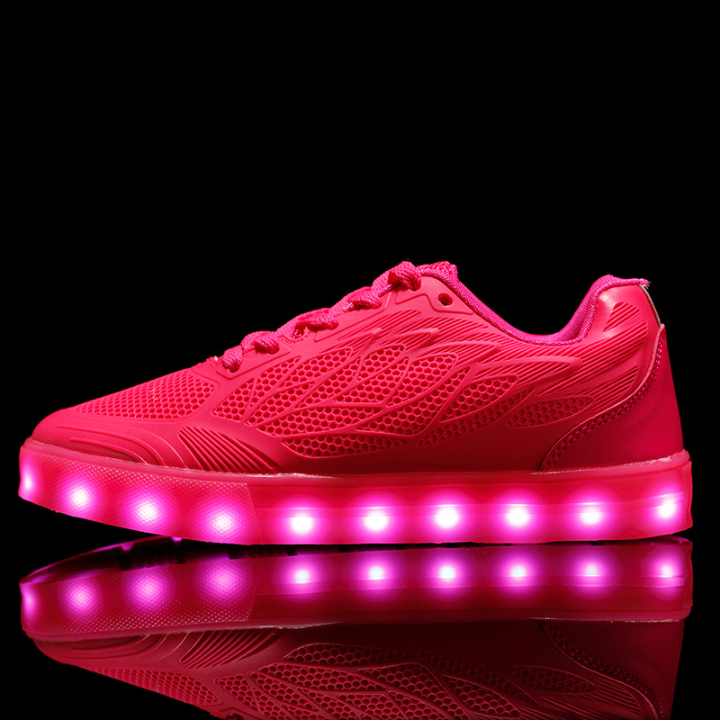 Factory price durable  light running shoes rechargeable led shoes women