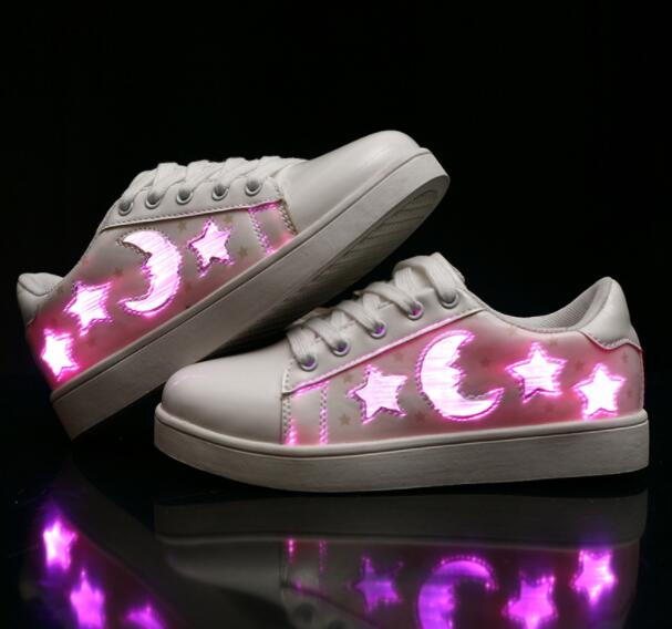 Newest creative light up led sneaker customize fiber led  dance shoes