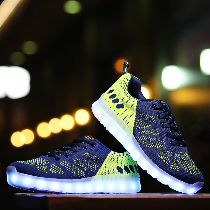 2018 Fashionable colorful 8 colours usb charging led shoes