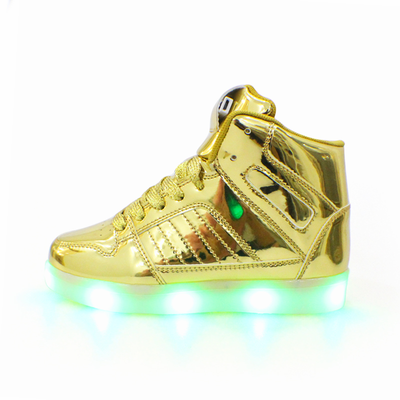 2018 Fashionable stylish colorful led kids shoes flashing led shoes