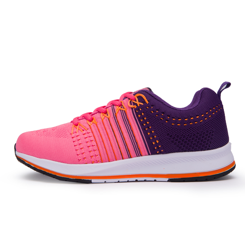 Fabric Latest Sport Shoes 2021 Comfortable Ventilate Lace-up Knit Running Shoes Women EVA Cotton Fabric Autumn