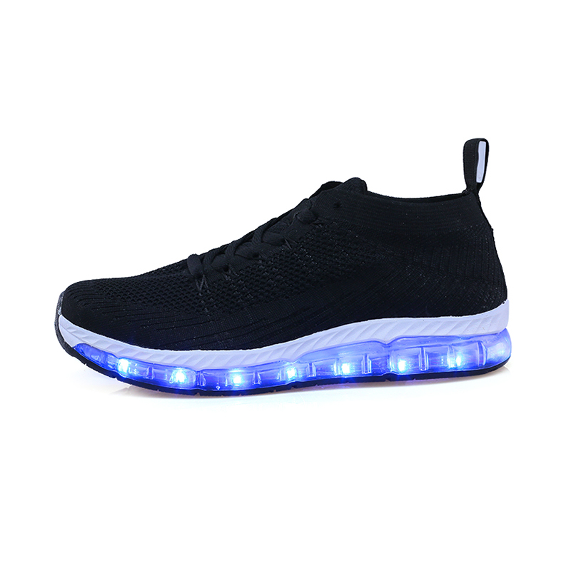 2021 Wholesale stylish Factory Direct Air Cushion knitting fabric led shoes shoes woman
