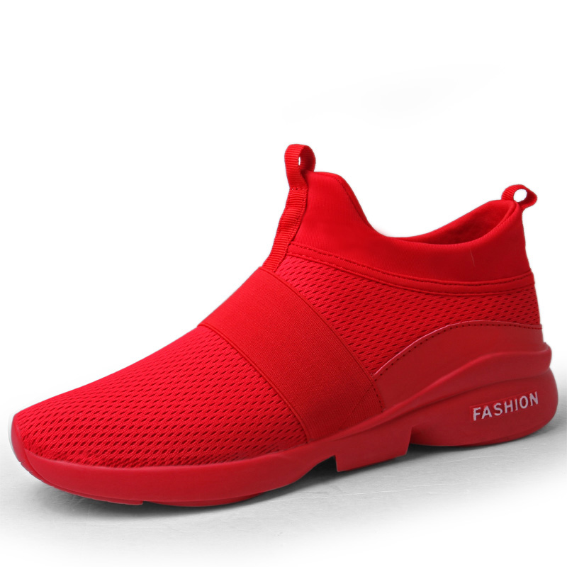 2021 Latest mesh men casual shoes red color shoes running shoes mesh wholesale high quality