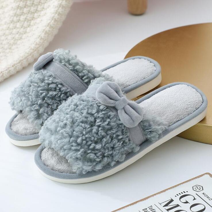 Factory wholesale custom women fancy bedroom slippers open toe indoor slippers women