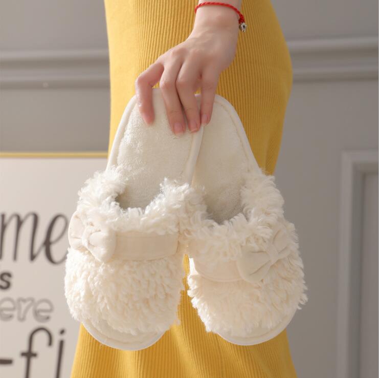 Classic women winter indoor slippers sherpa slippers sheepskin slippers house shoes